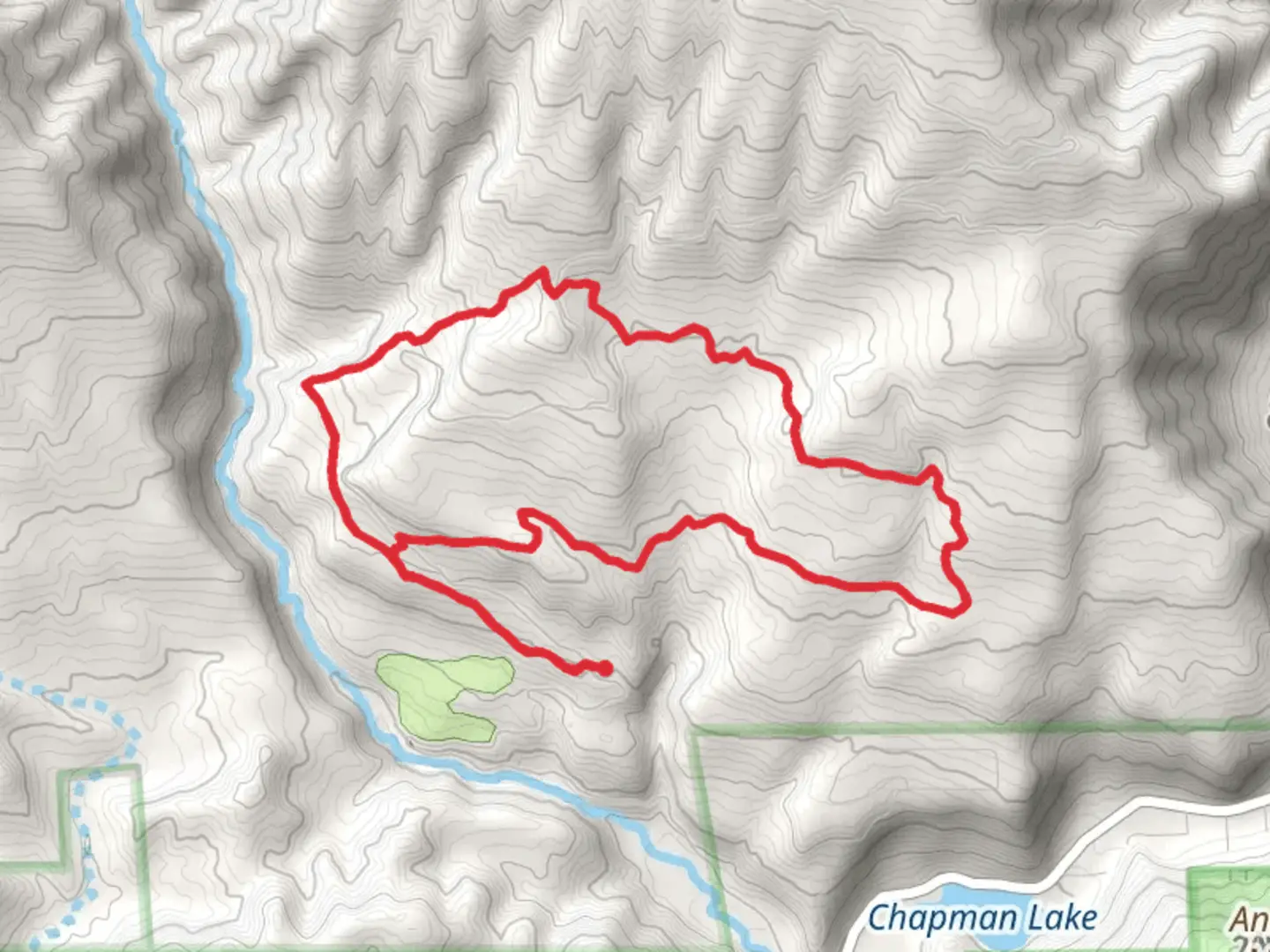 An image depicting the trail Log Chutes 2 and 3 Loop and its surrounding area.