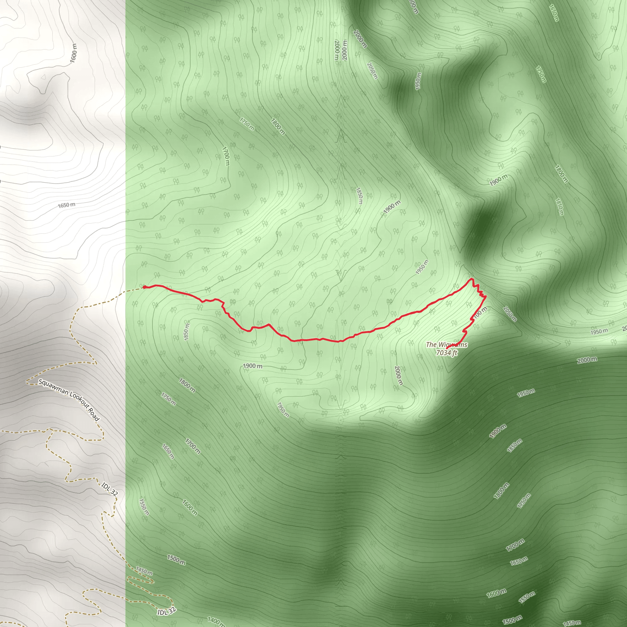 The Wigwams Trail mobile static map