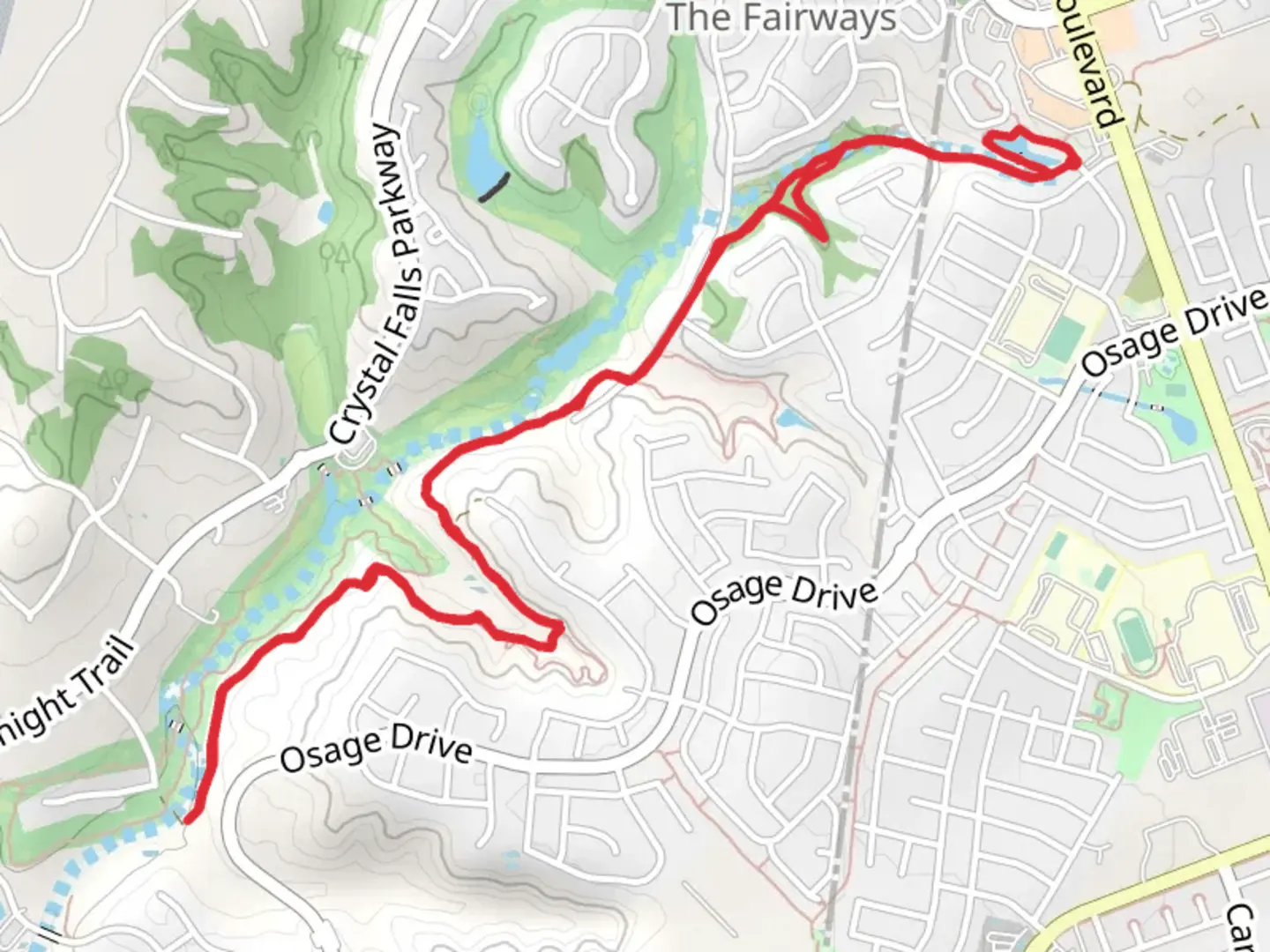 An image depicting the trail Bee Cave Hollow Creek Walk and its surrounding area.