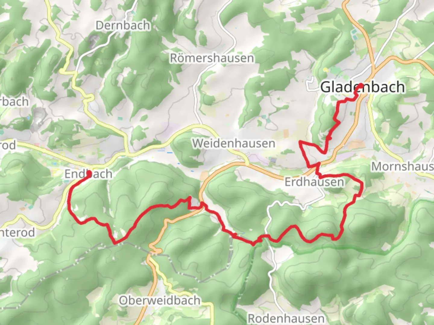 An image depicting the trail Bad Endbach to Gladenbach Walk and its surrounding area.