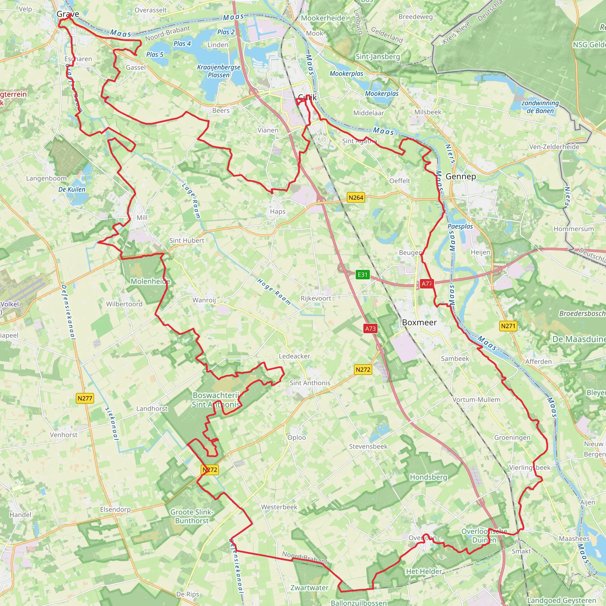 Land van Cuijkpad mobile static map