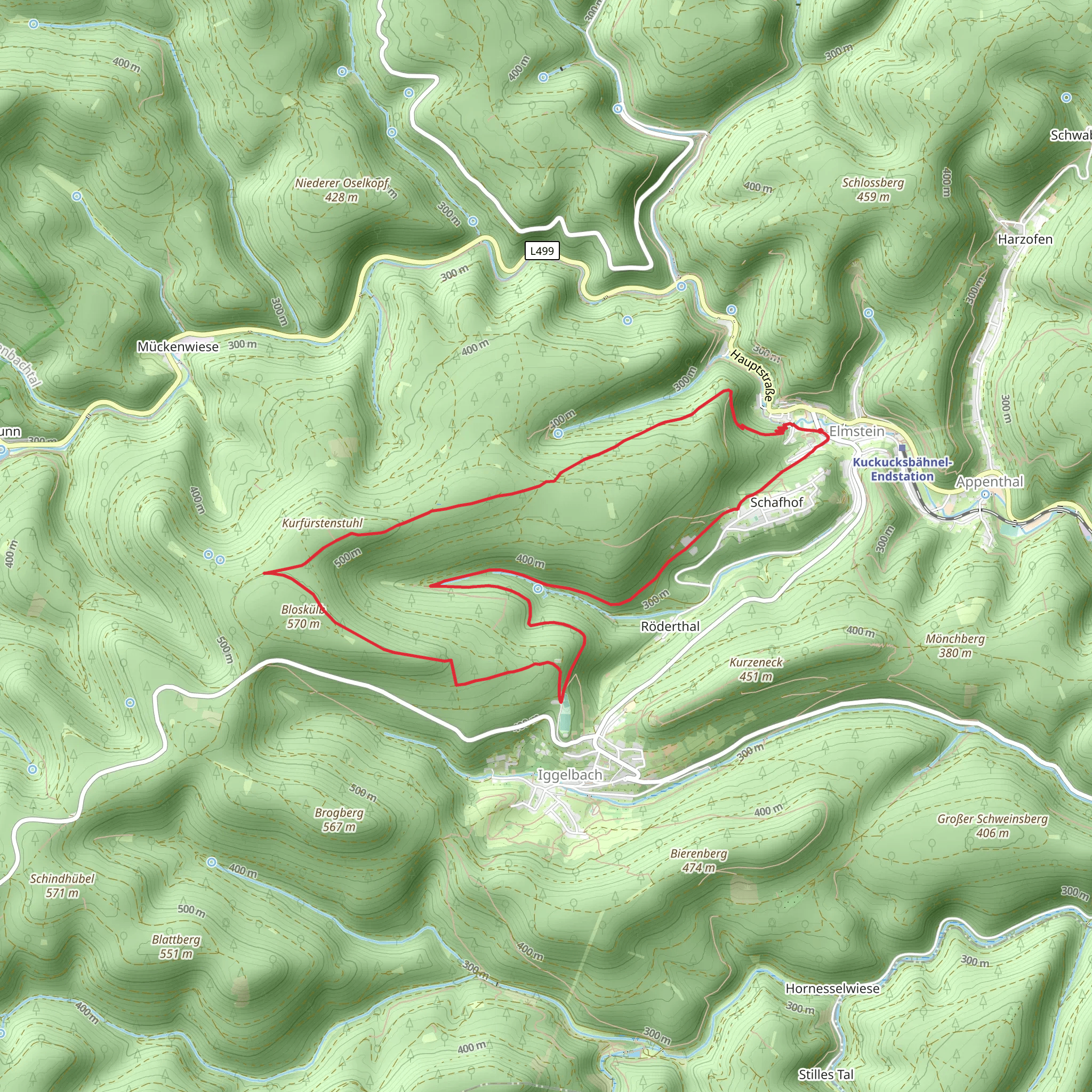 Wald Holz Stolz and Rundwanderweg Iggelbach mobile static map