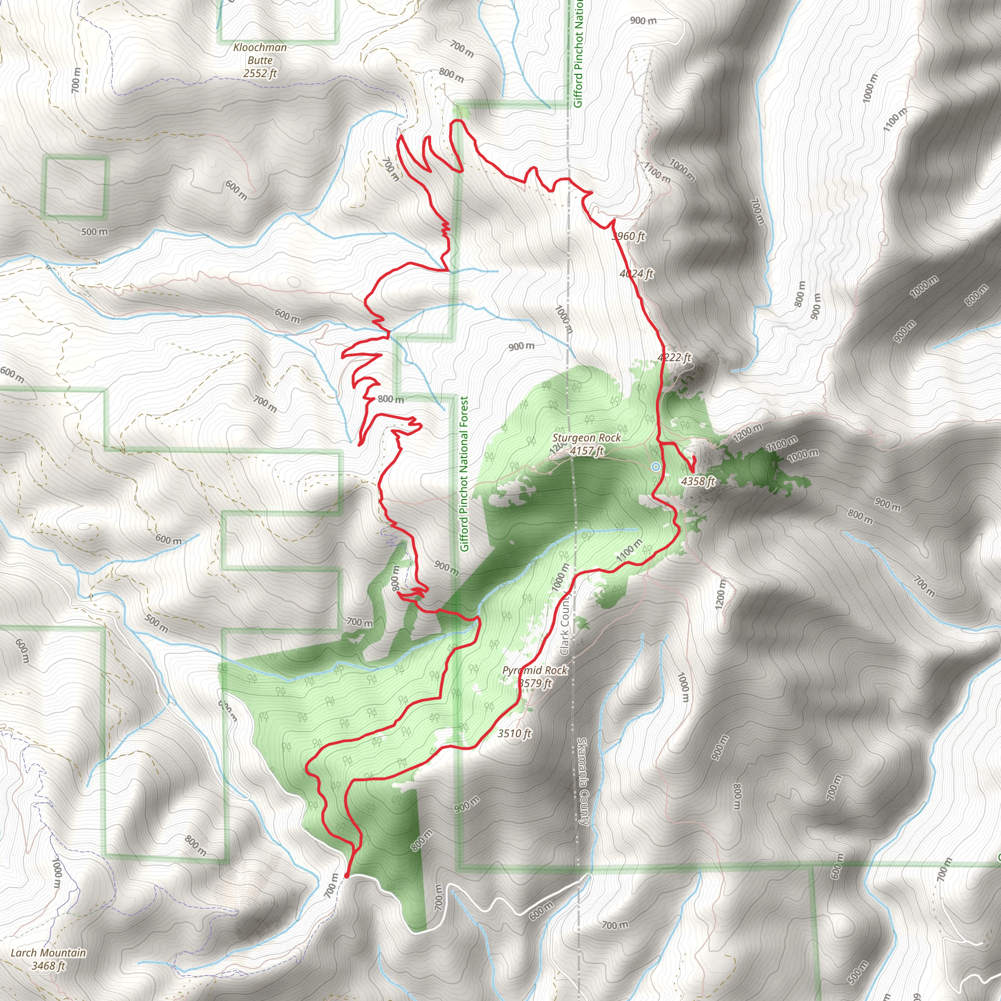 Grouse Vista Trail and Tarbell Trail mobile static map
