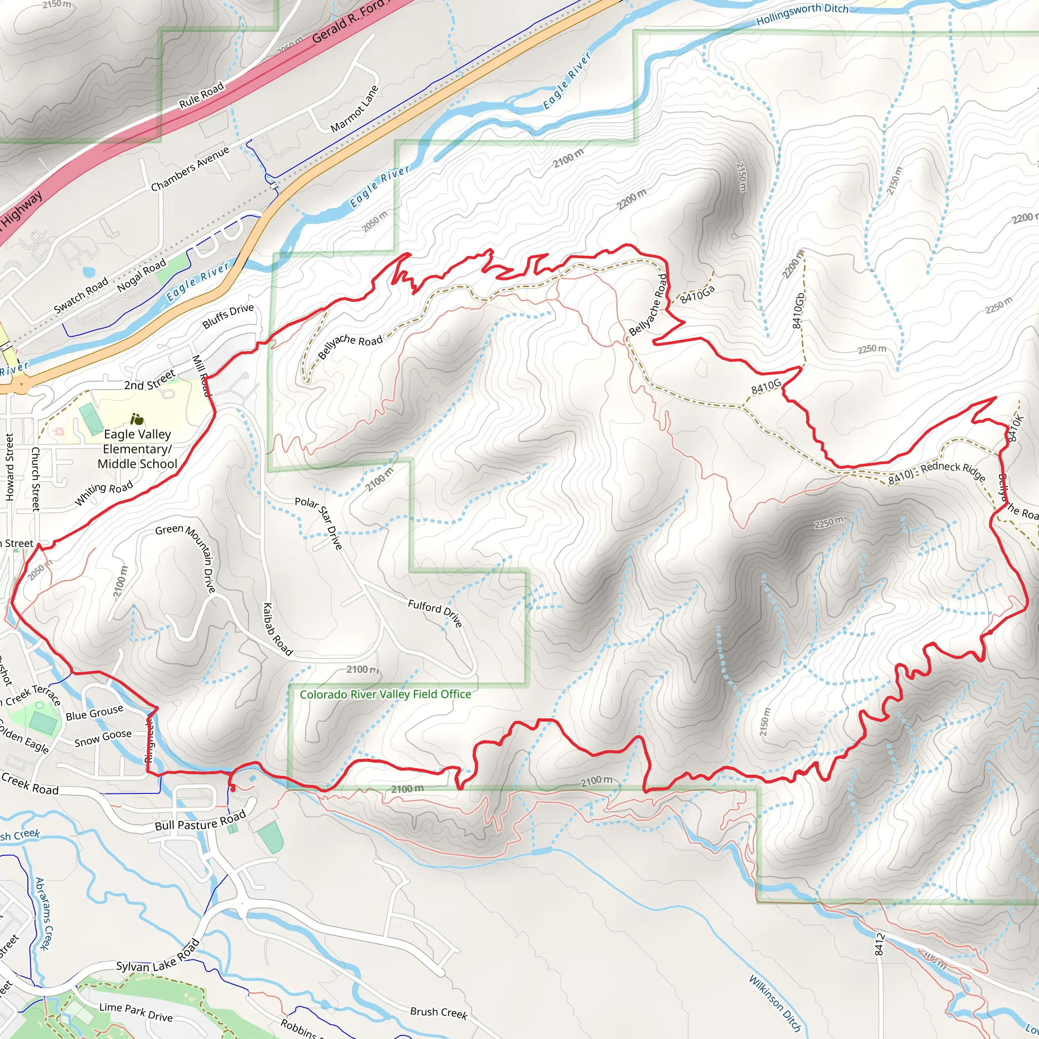 Charlie Brown - Boneyard - Pool and Ice Rink Loop mobile static map