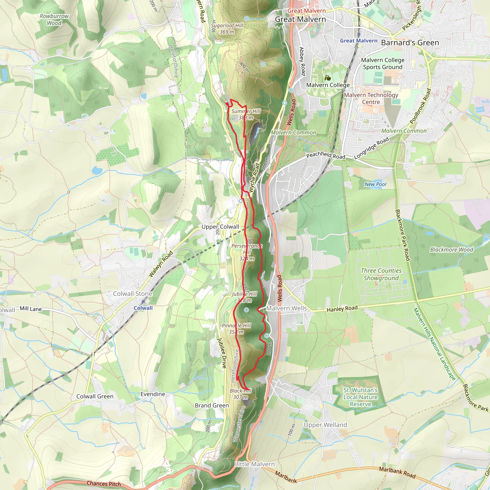 Summer Hill, Pinnacle Hill, Jubilee Hill and Perseverance Hill Loop mobile static map