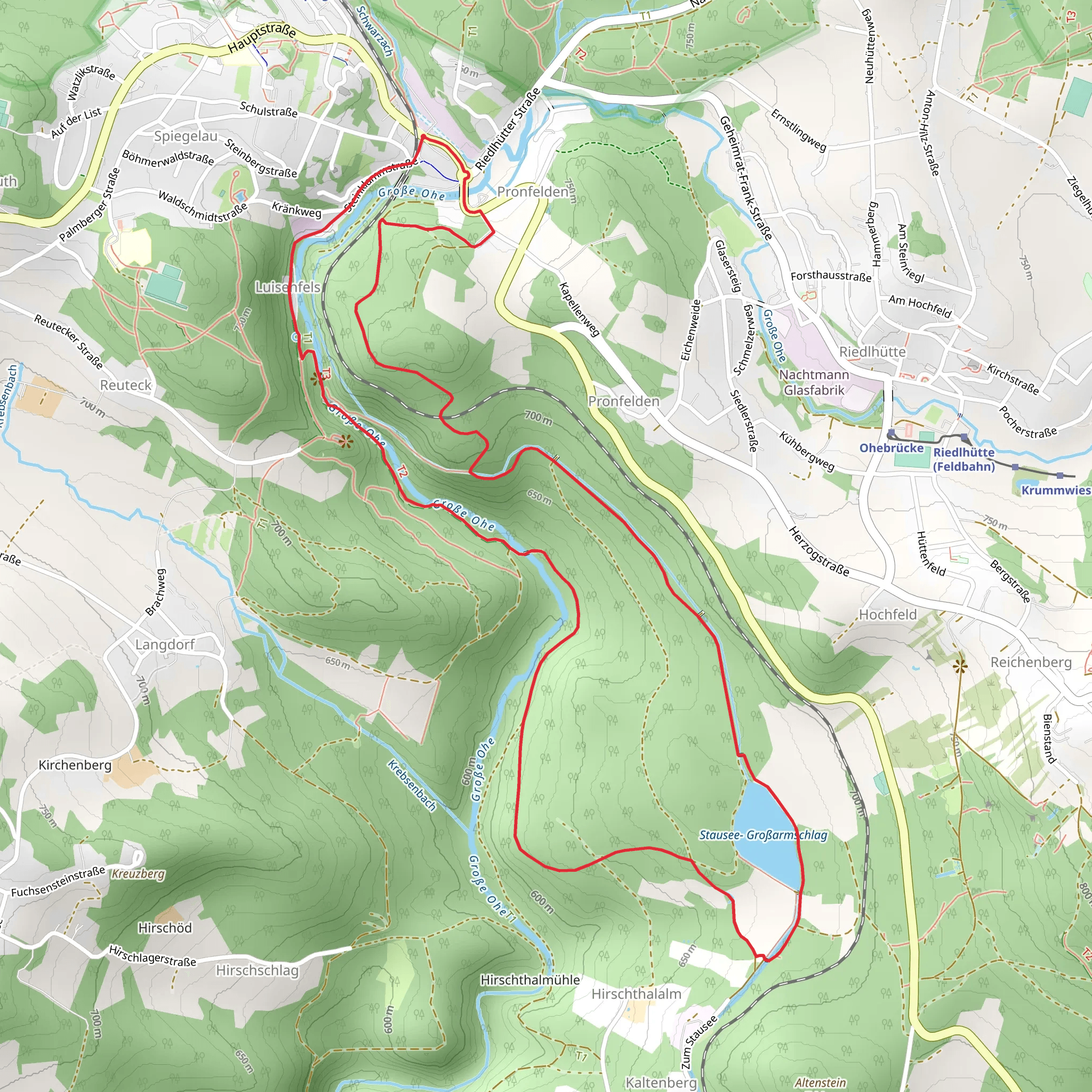 Pronfelden and Stausee Großarmschlag Loop mobile static map