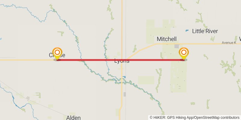 American Discovery Trail - Kansas stage 21 Map
