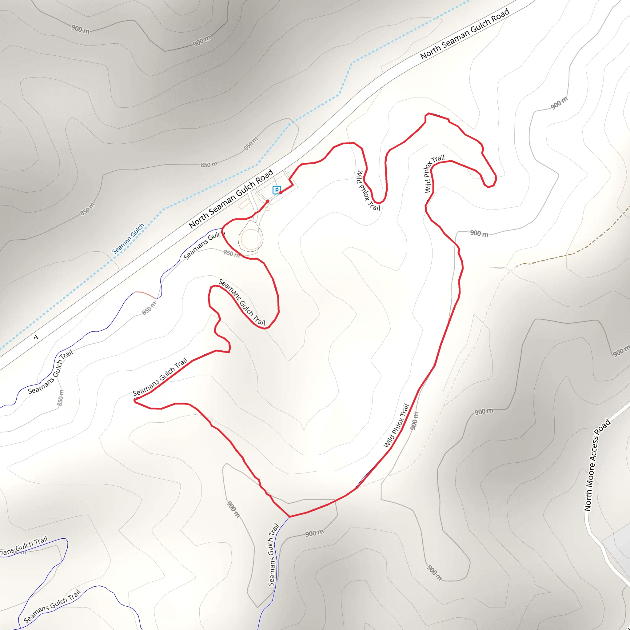 Wild Phlox and Seamans Gulch Loop Trail mobile static map