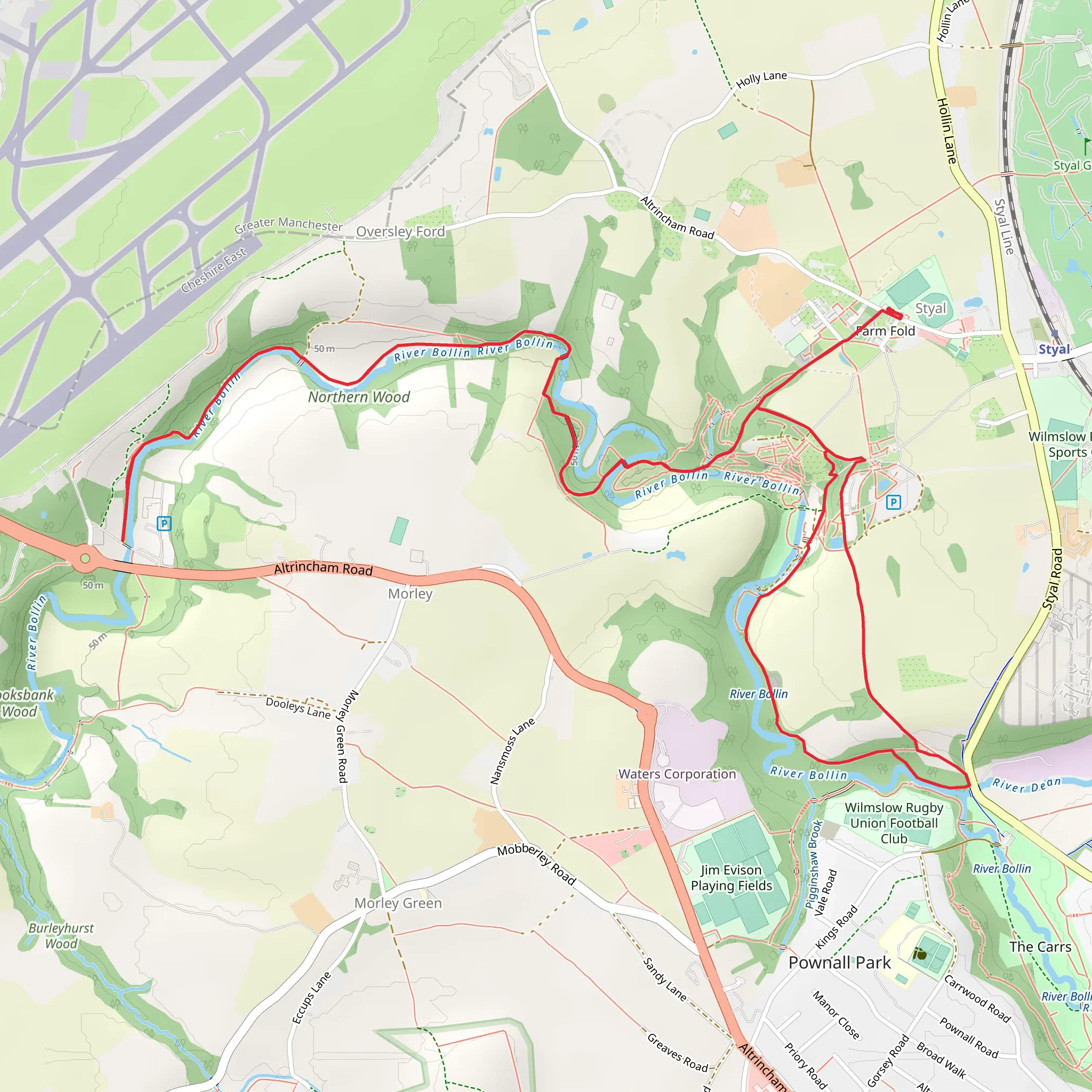 Styal Country Park Walk mobile static map