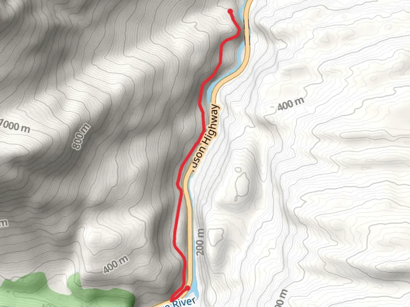 An image depicting the trail Bridal Veil Falls Trail and its surrounding area.