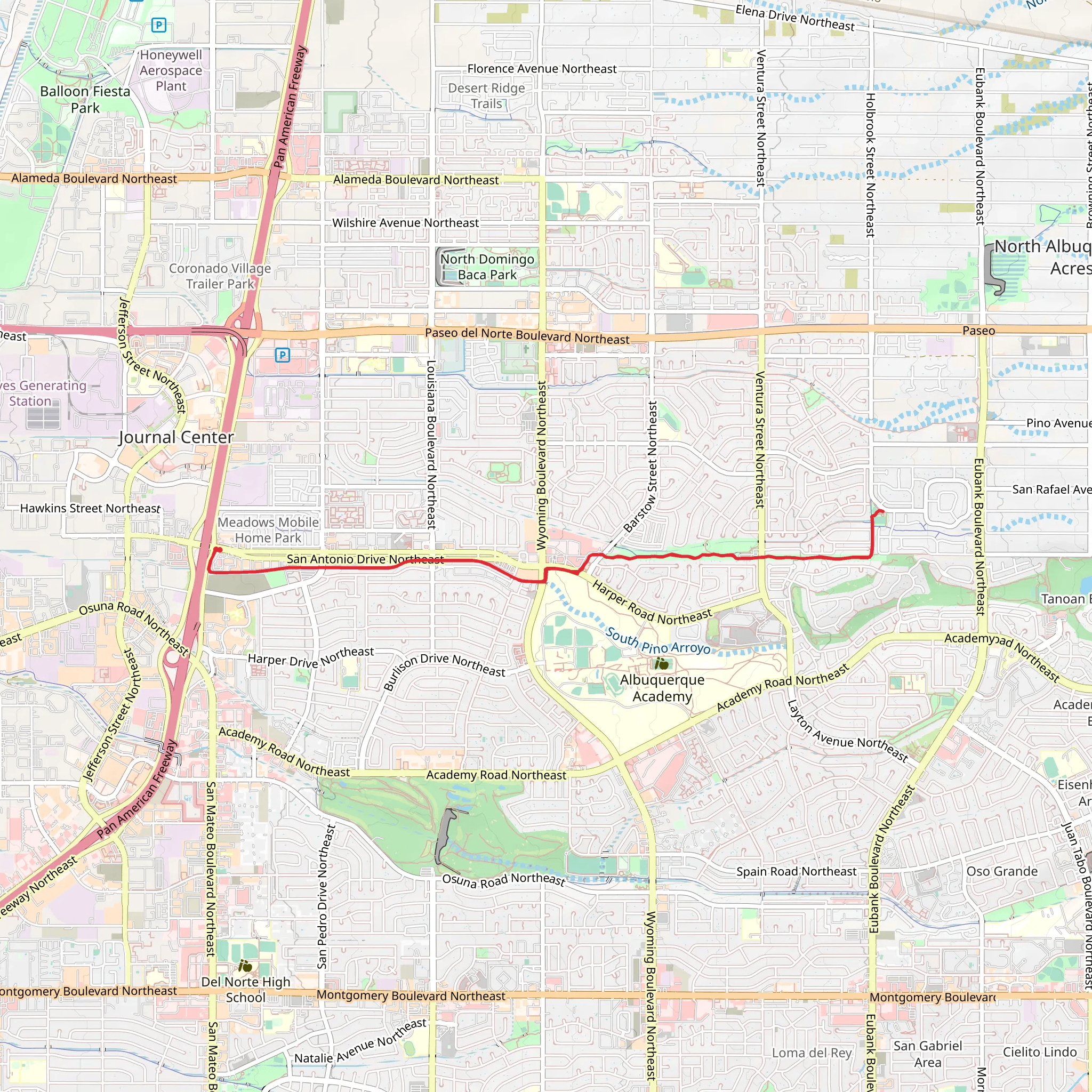 South Pino Arroyo and Raman Trail mobile static map