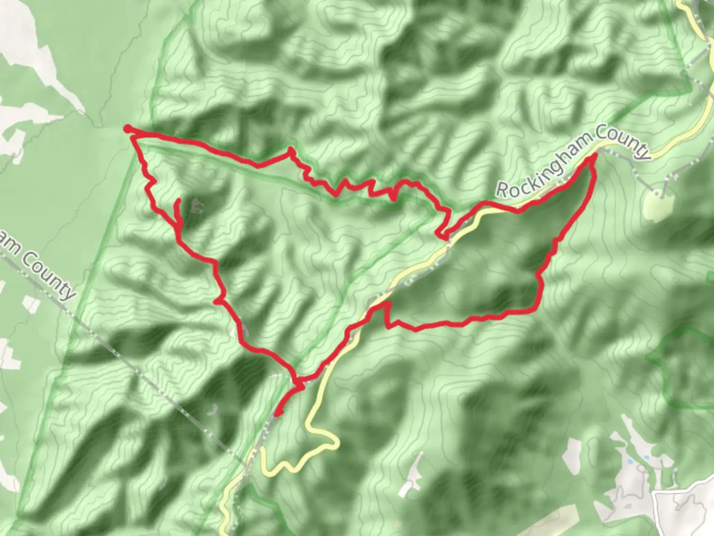 An image depicting the trail Furnace Mountain, Blackrock, Jones Run and Appalachian Loop Trail and its surrounding area.