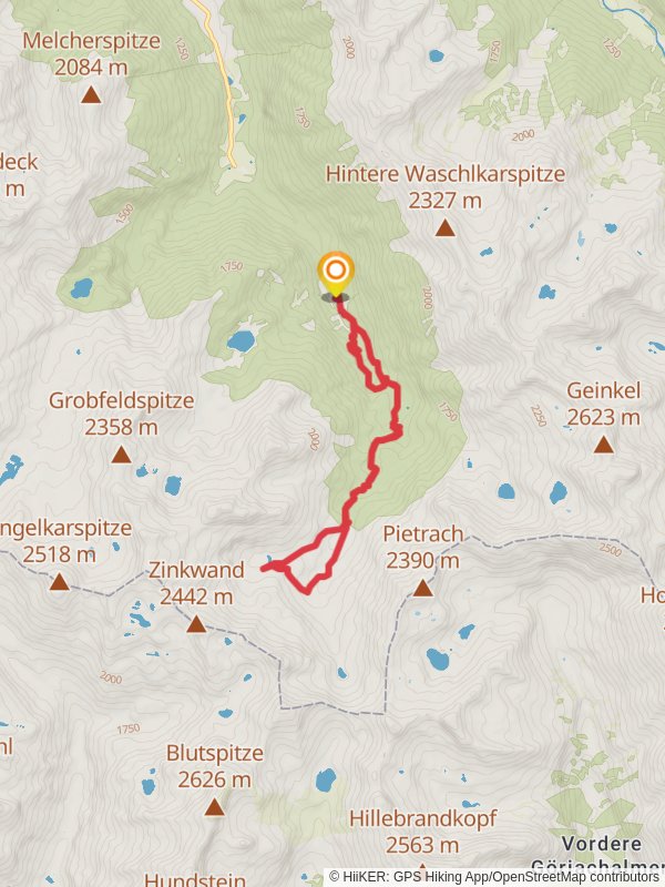 Obertal Valley to Keinprechtütte Chalet Trail mobile static map