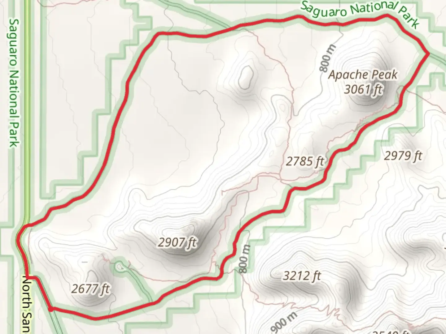 An image depicting the trail North Kinney Road Loop and its surrounding area.