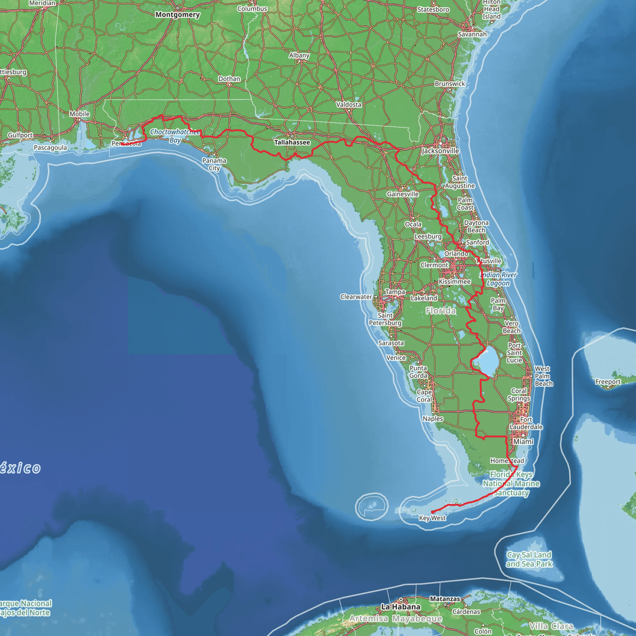 American Perimeter Trail - Florida Primary mobile static map