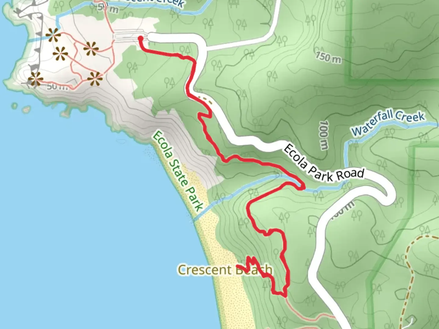 An image depicting the trail Crescent Beach Trail and its surrounding area.