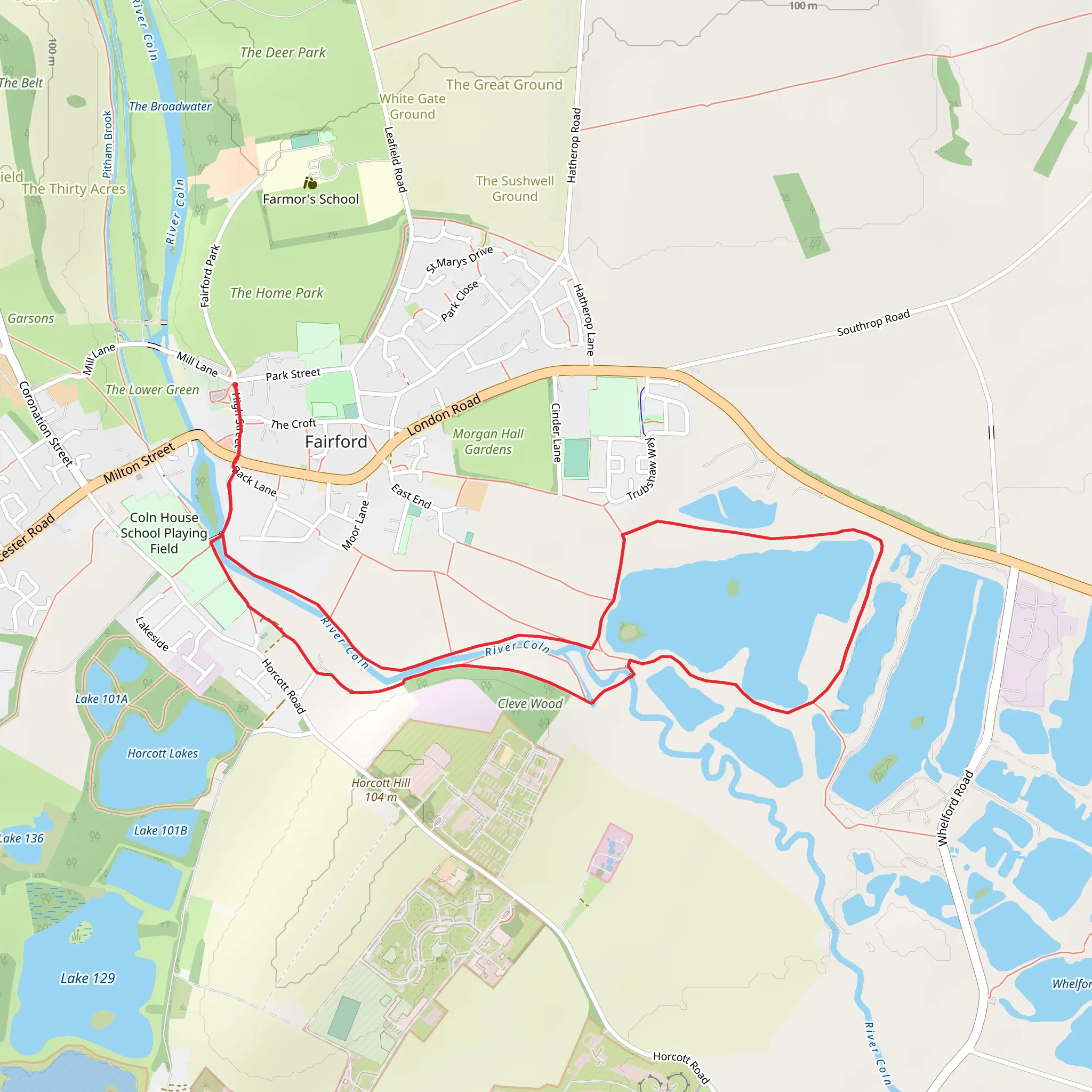 Lake 104 Loop mobile static map
