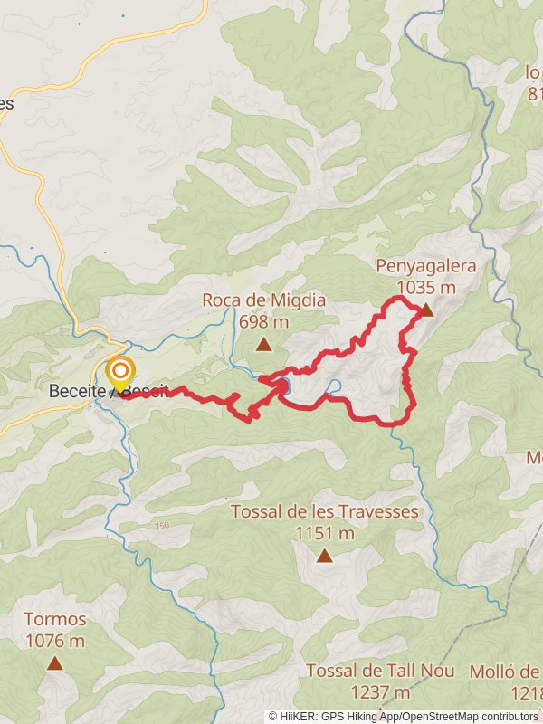 Ascent to Peña Galera PR TE 151 mobile static map