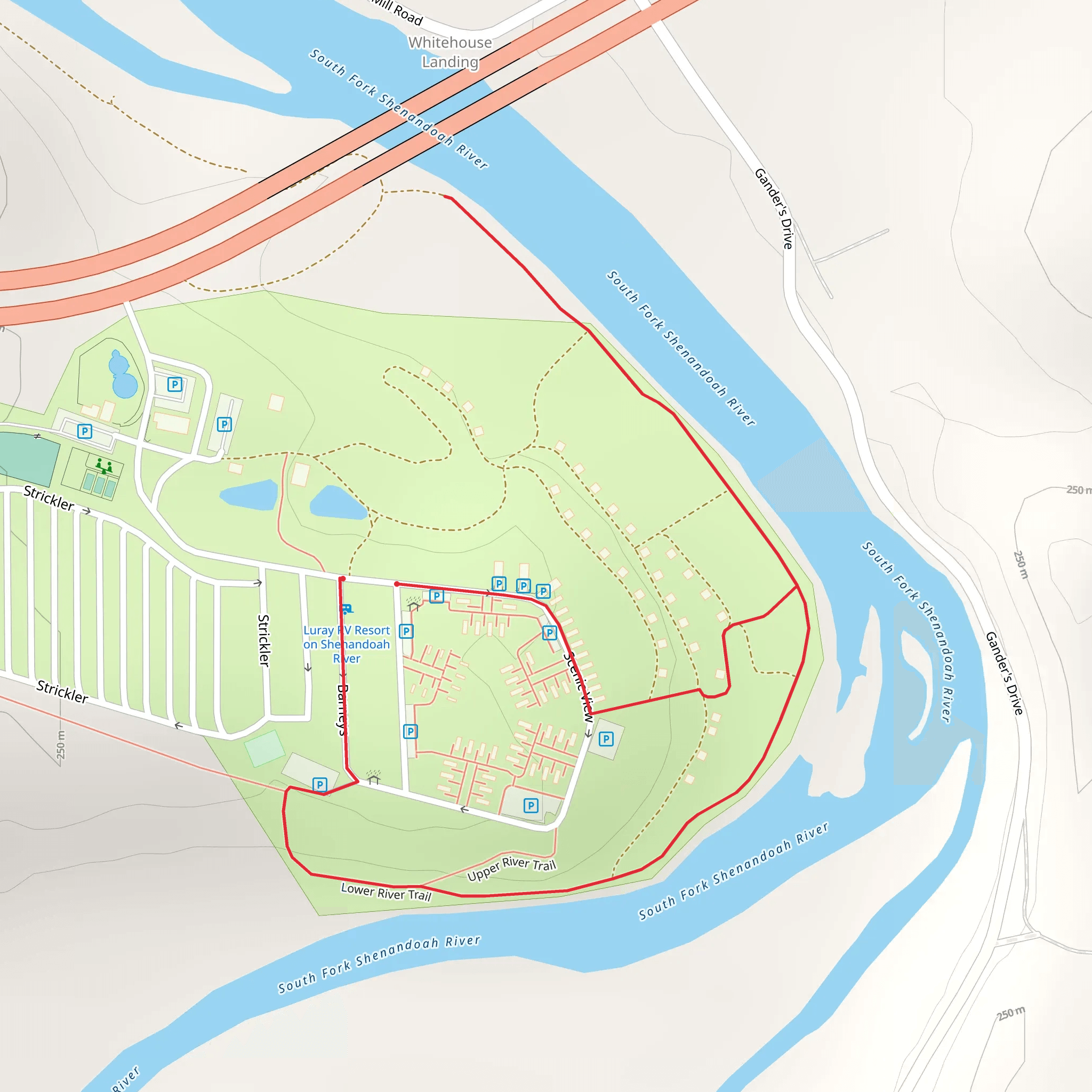 Lower River Loop Trail mobile static map