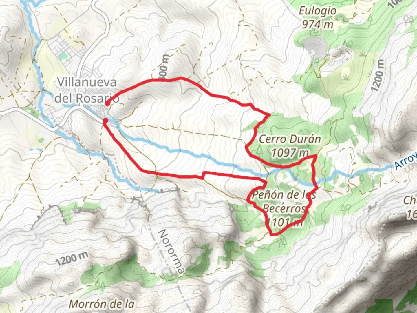 An image depicting the trail Hondonero sources PR A 395 and its surrounding area.