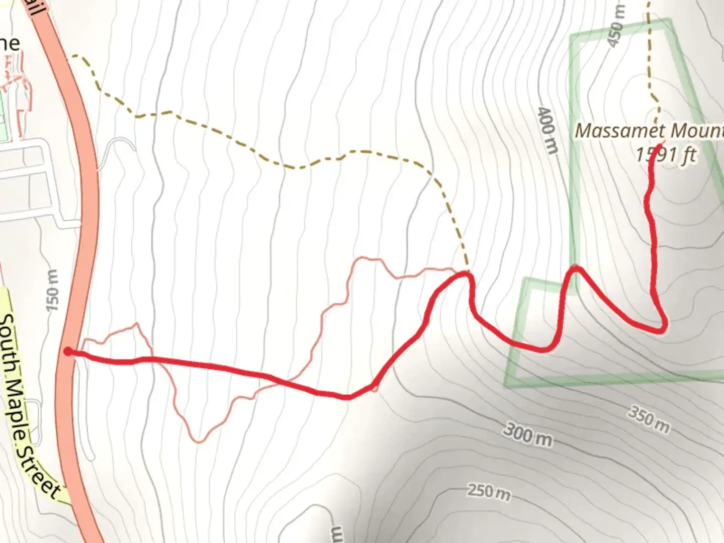 An image depicting the trail Massamet Mountain Trail and its surrounding area.