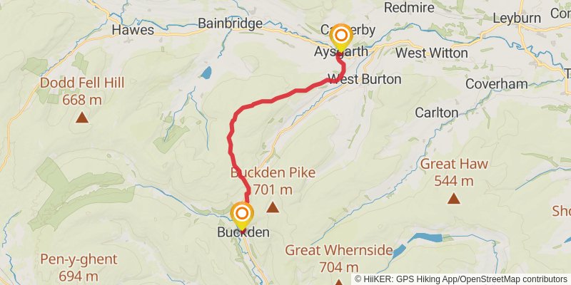 Skipton Loop via Pennine Way stage 10 Map