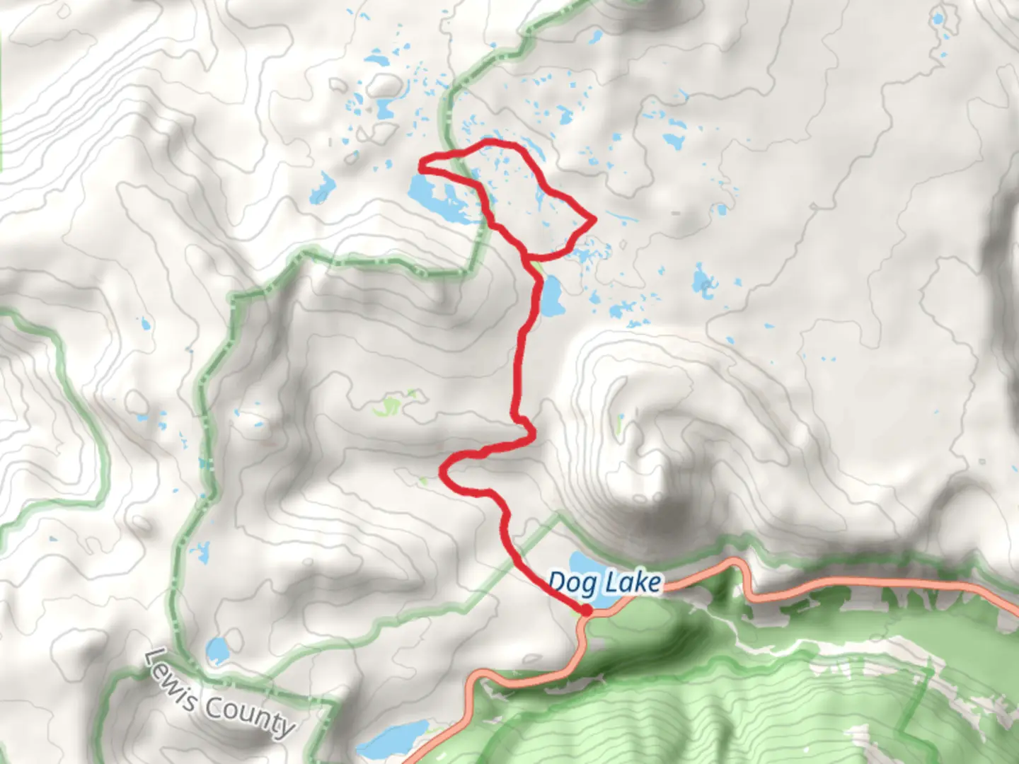 An image depicting the trail Cramer Lake Trail via Dog Lake and its surrounding area.