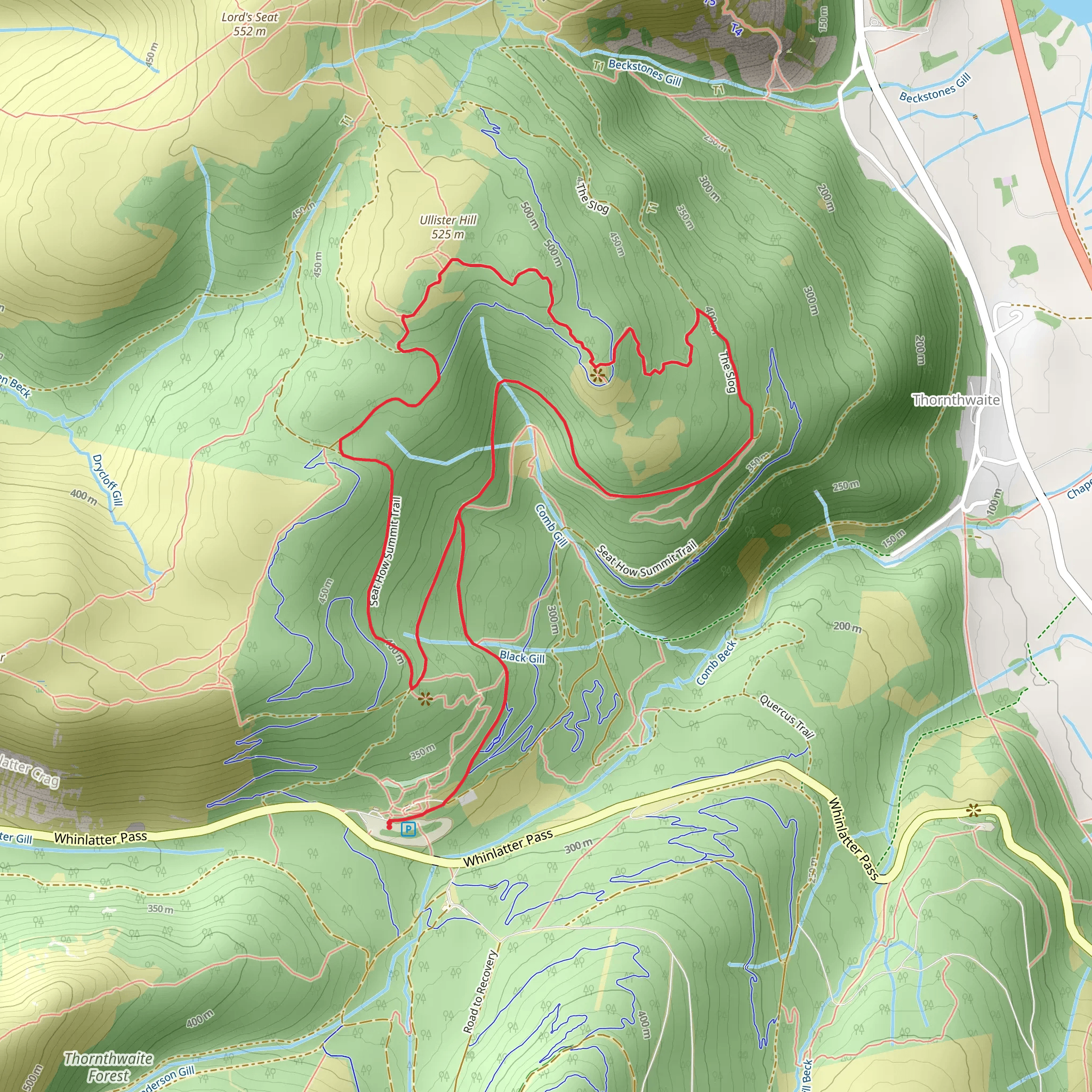 Seat How and Black Gill Loop mobile static map