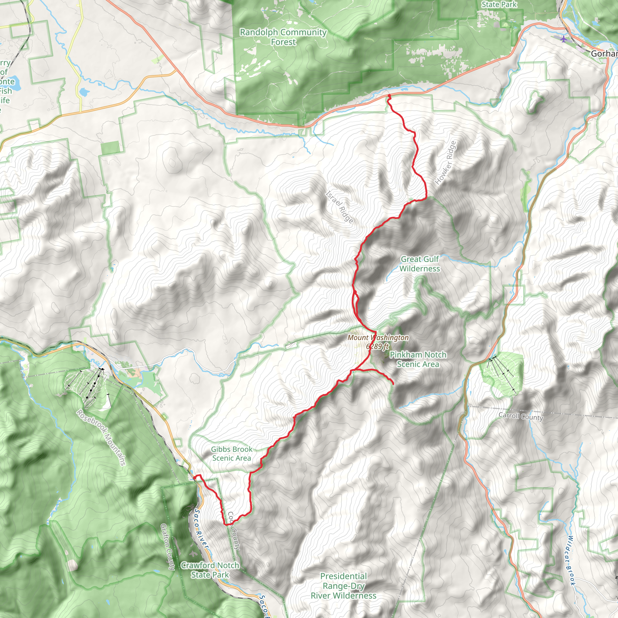 Appalachian Trail Section Hike - The Presidential Traverse mobile static map