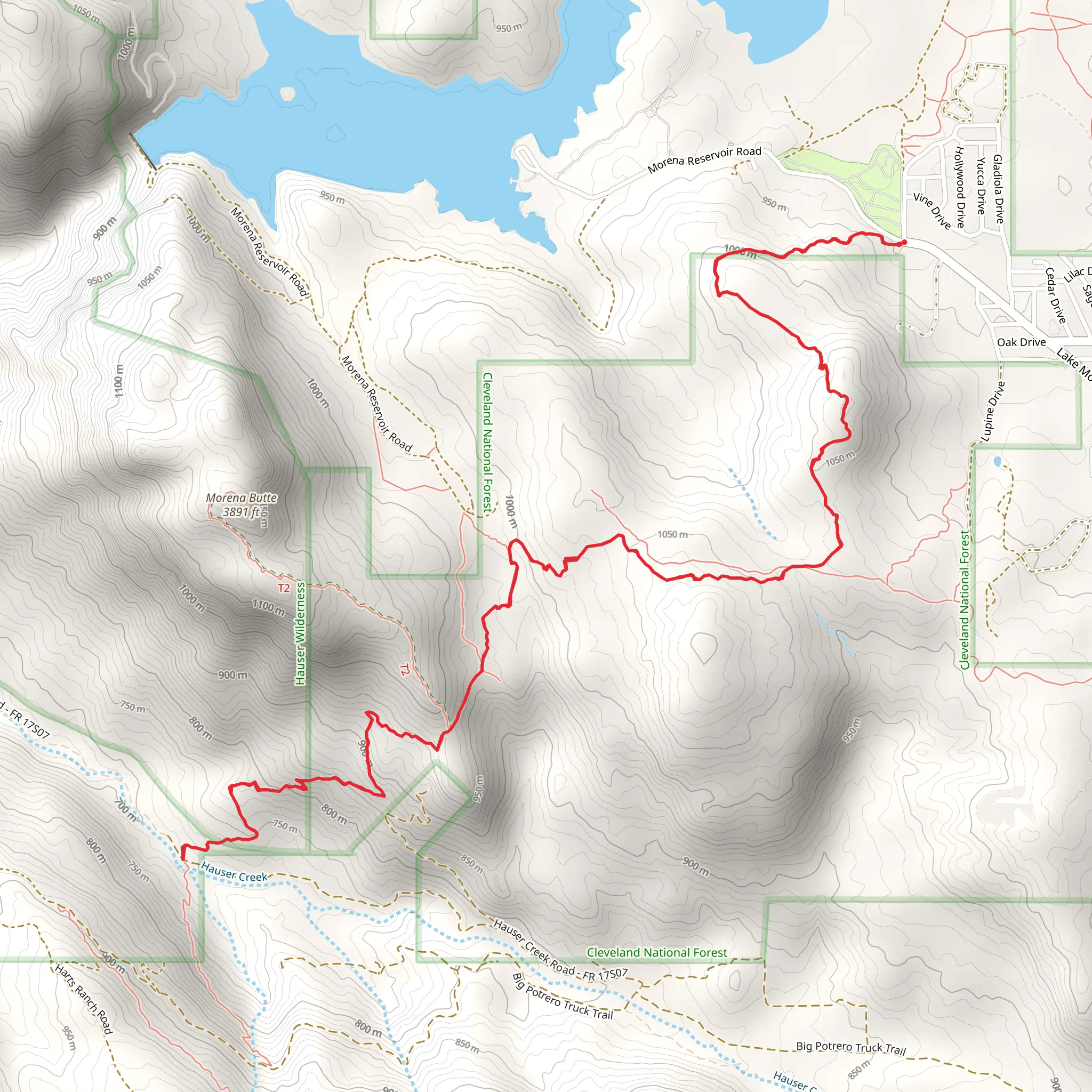 Lake Morena Drive mobile static map