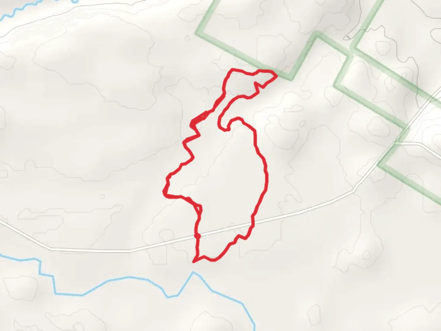 An image depicting the trail Factry Road Loop and its surrounding area.