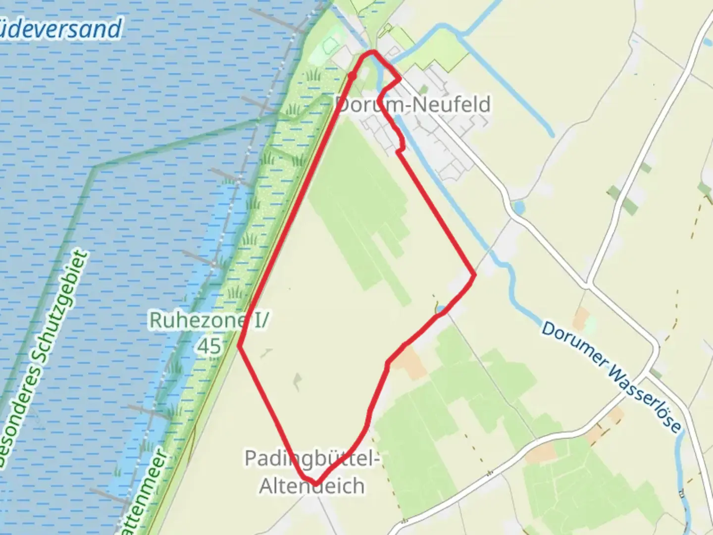 An image depicting the trail Die Deichroute Wanderweg and its surrounding area.