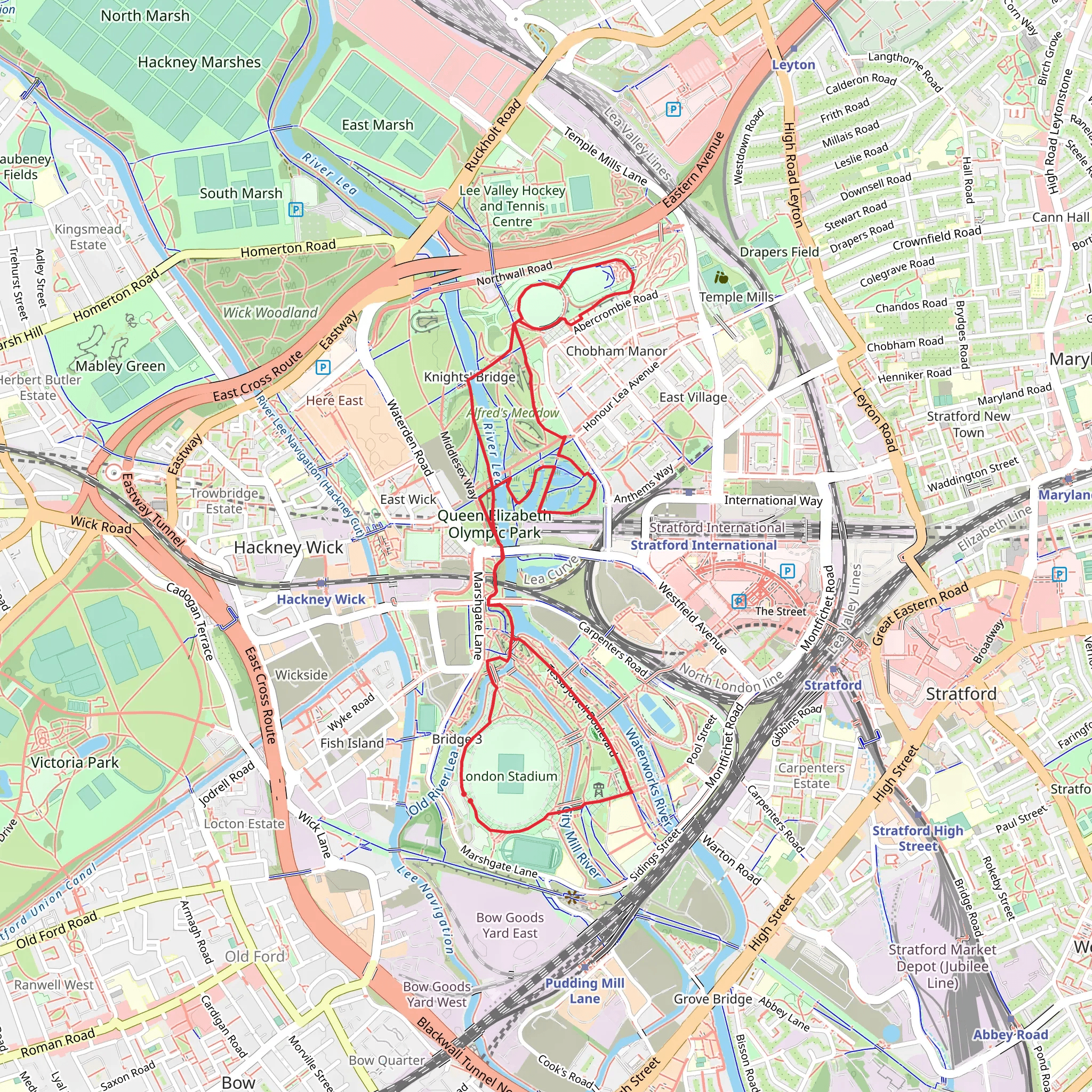 Olympic Park Loop mobile static map