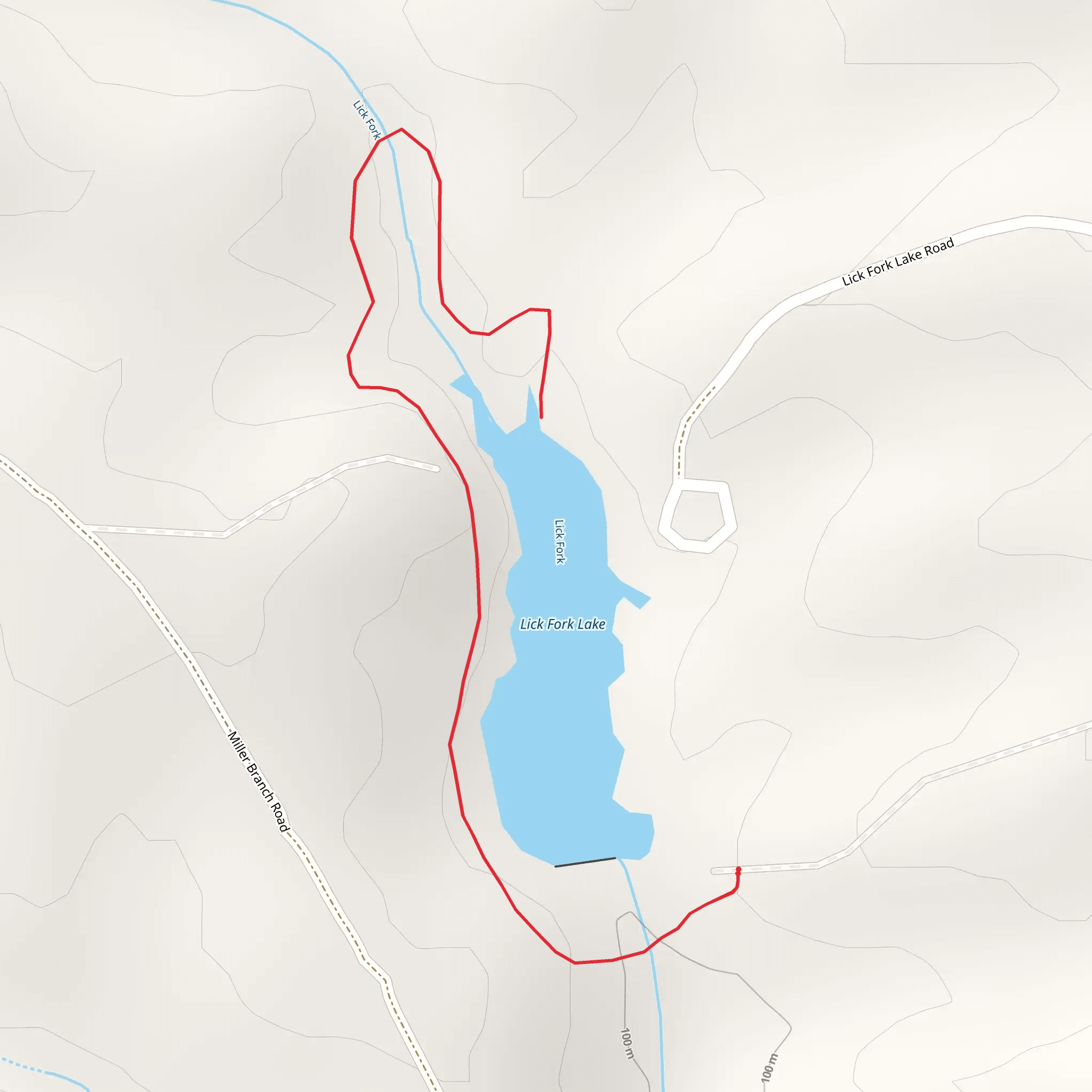 Lick Fork Lake Hiking Trail mobile static map