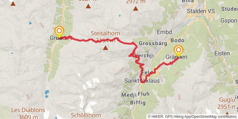 Alpenpässe-Weg stage 18 Map