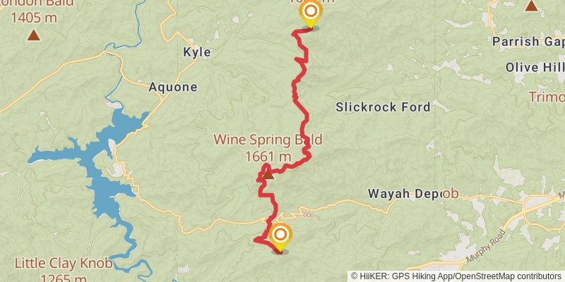 Appalachian Trail - North Carolina stage 5 Map