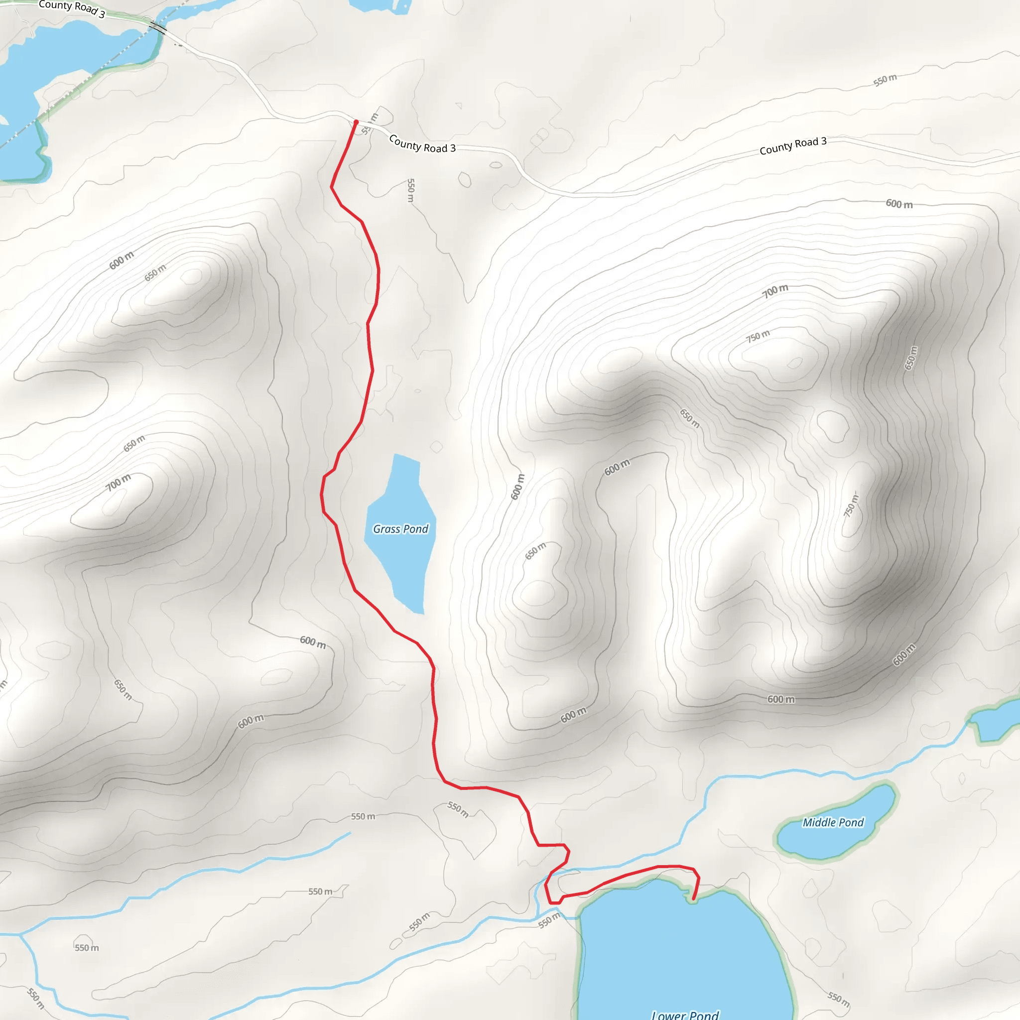 Lower Pond Trail mobile static map