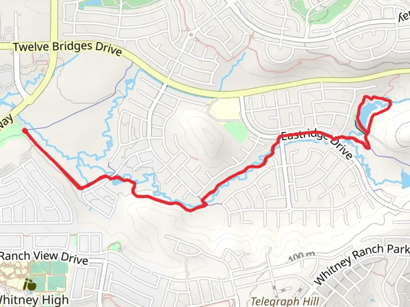 An image depicting the trail Coyote Pond via Orchard Creek and its surrounding area.