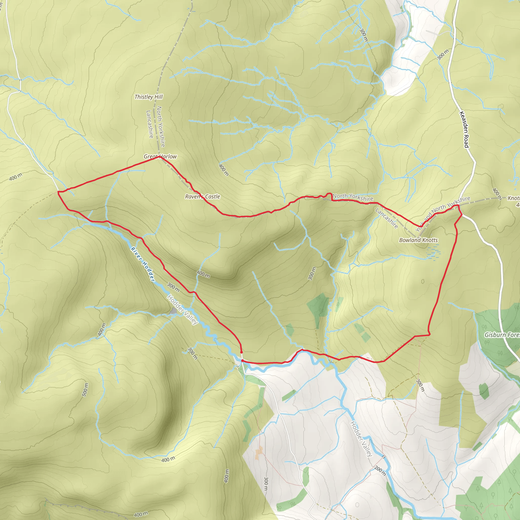 Bowland Knotts from Cross of Greet Bridge mobile static map