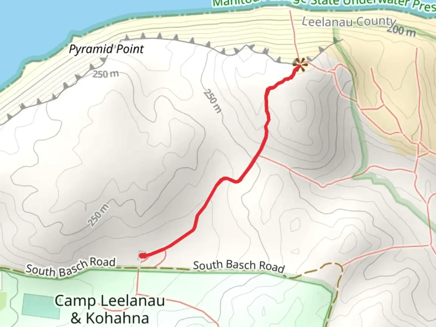 An image depicting the trail Pyramid Point Trail and its surrounding area.