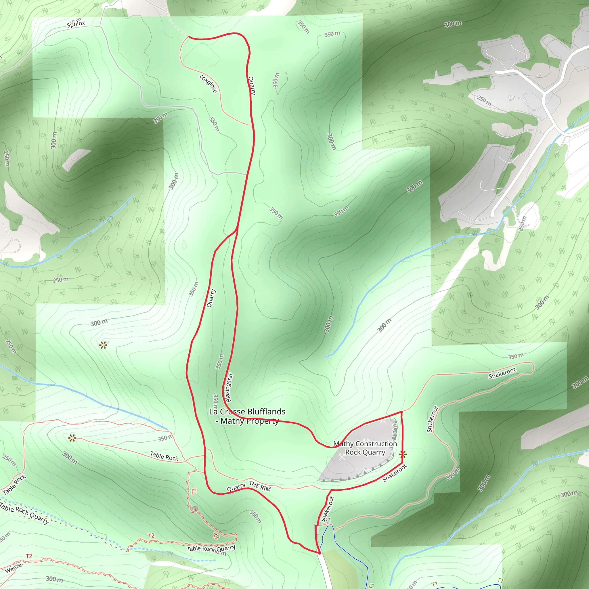 La Crosse Blufflands and Old Quarry Road Loop mobile static map