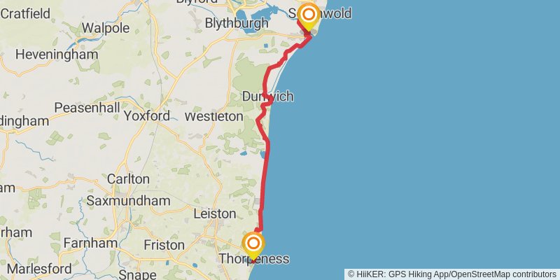 Suffolk Coast Path stage 3 Map