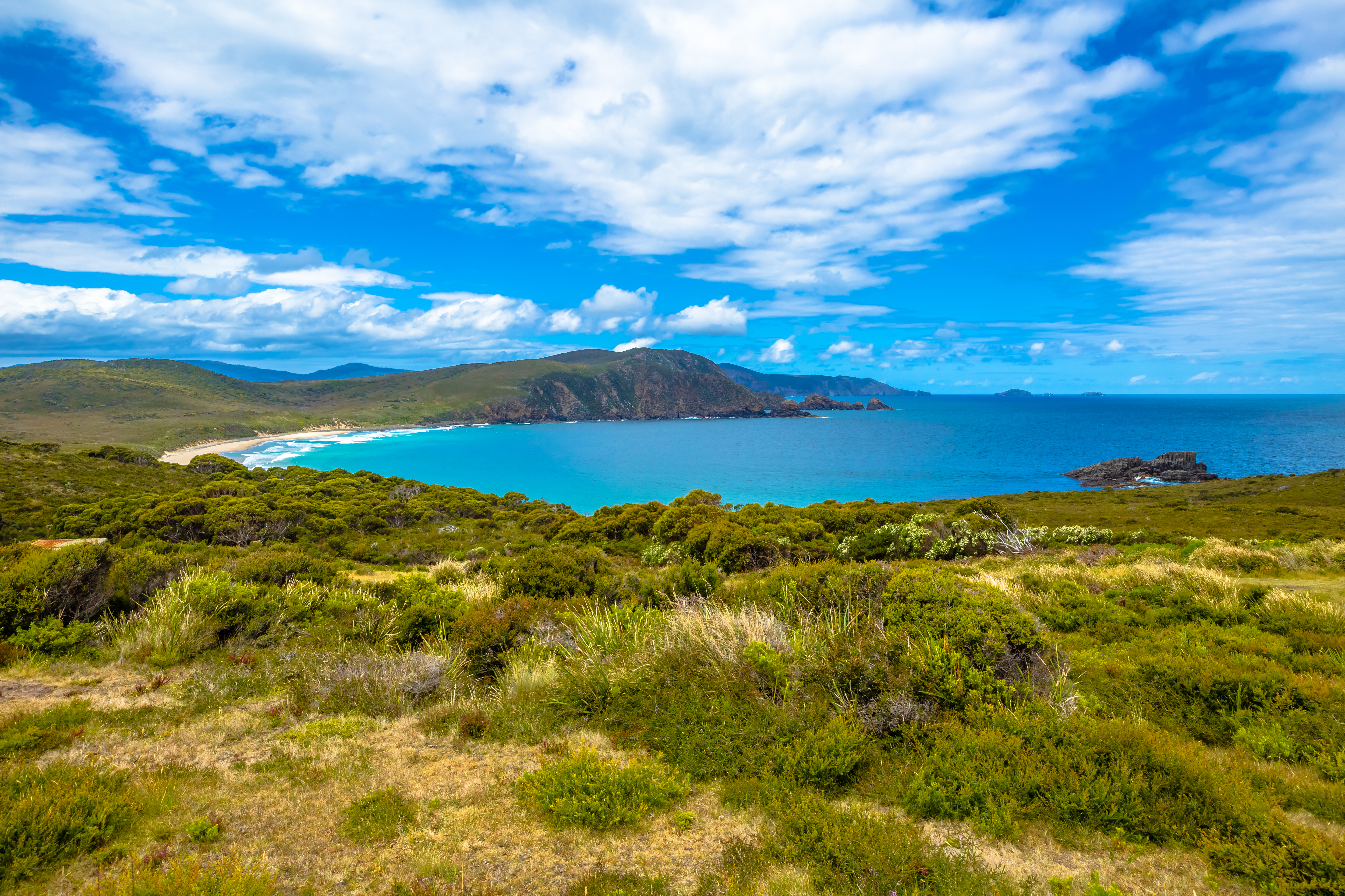 An image depicting the trail South Bruny National Park and its surrounding area.