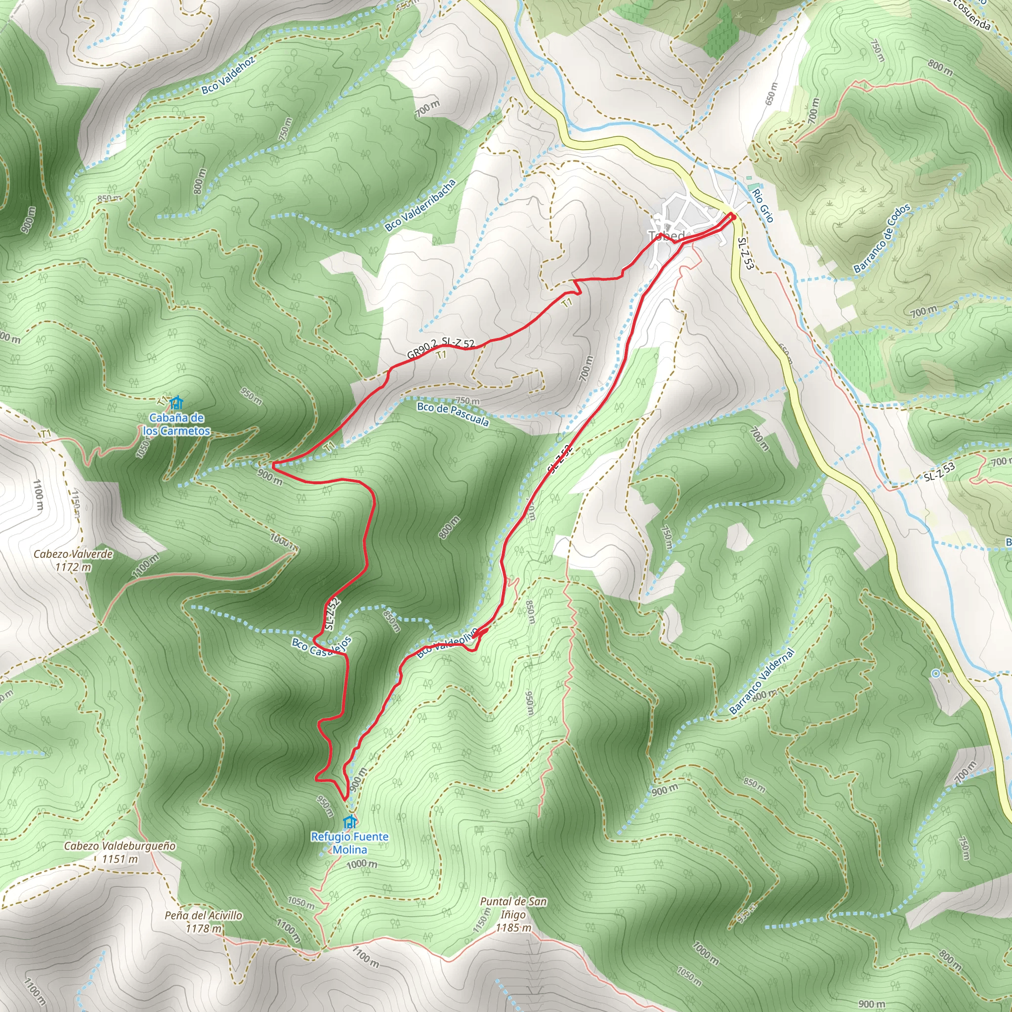 Tobed - Fuente Molina SL Z 52 mobile static map