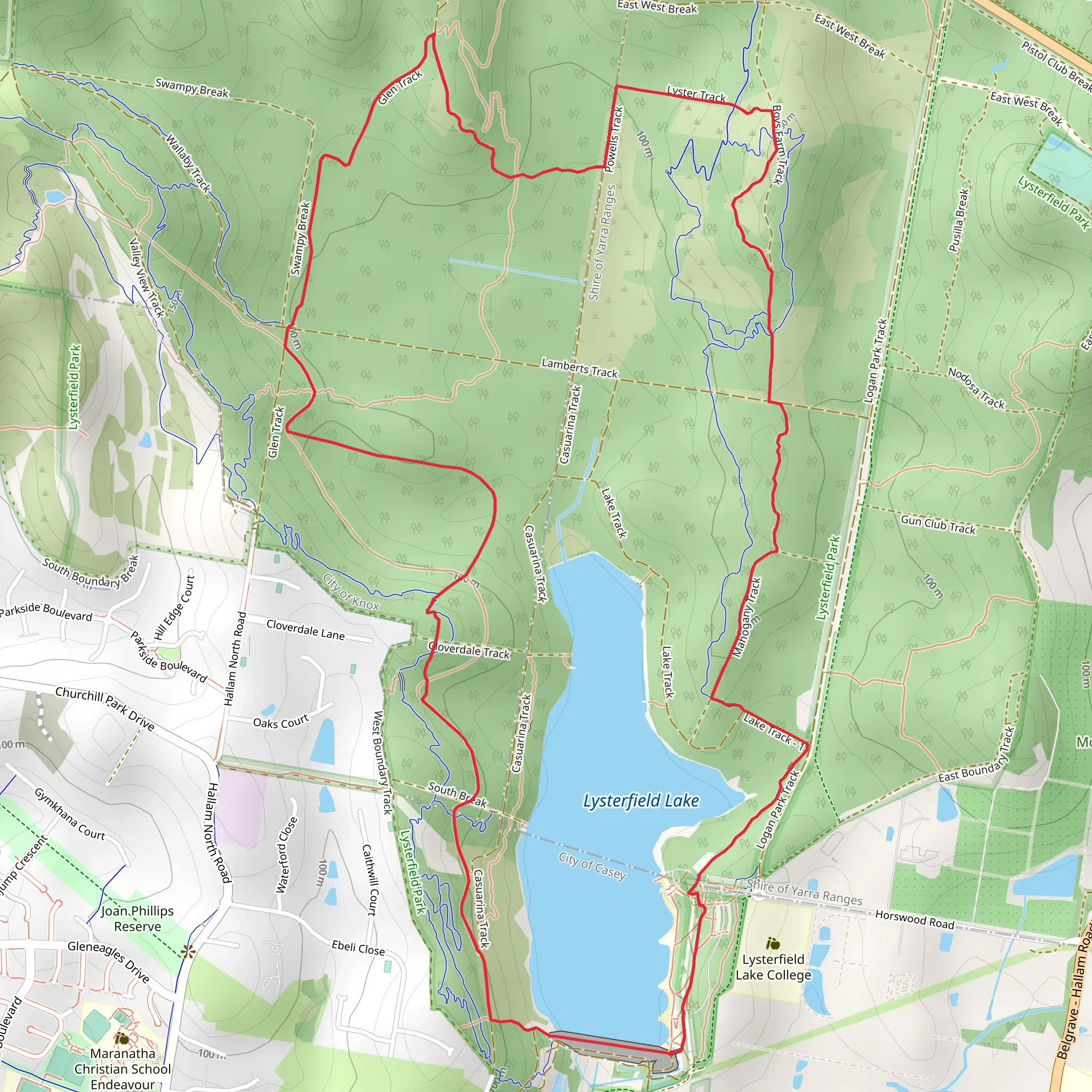 Lysterfield Homesteads and Farms Walk mobile static map