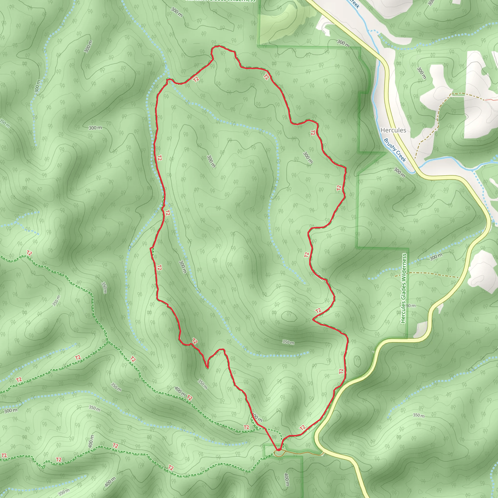 Pees Hollow Loop Trail mobile static map