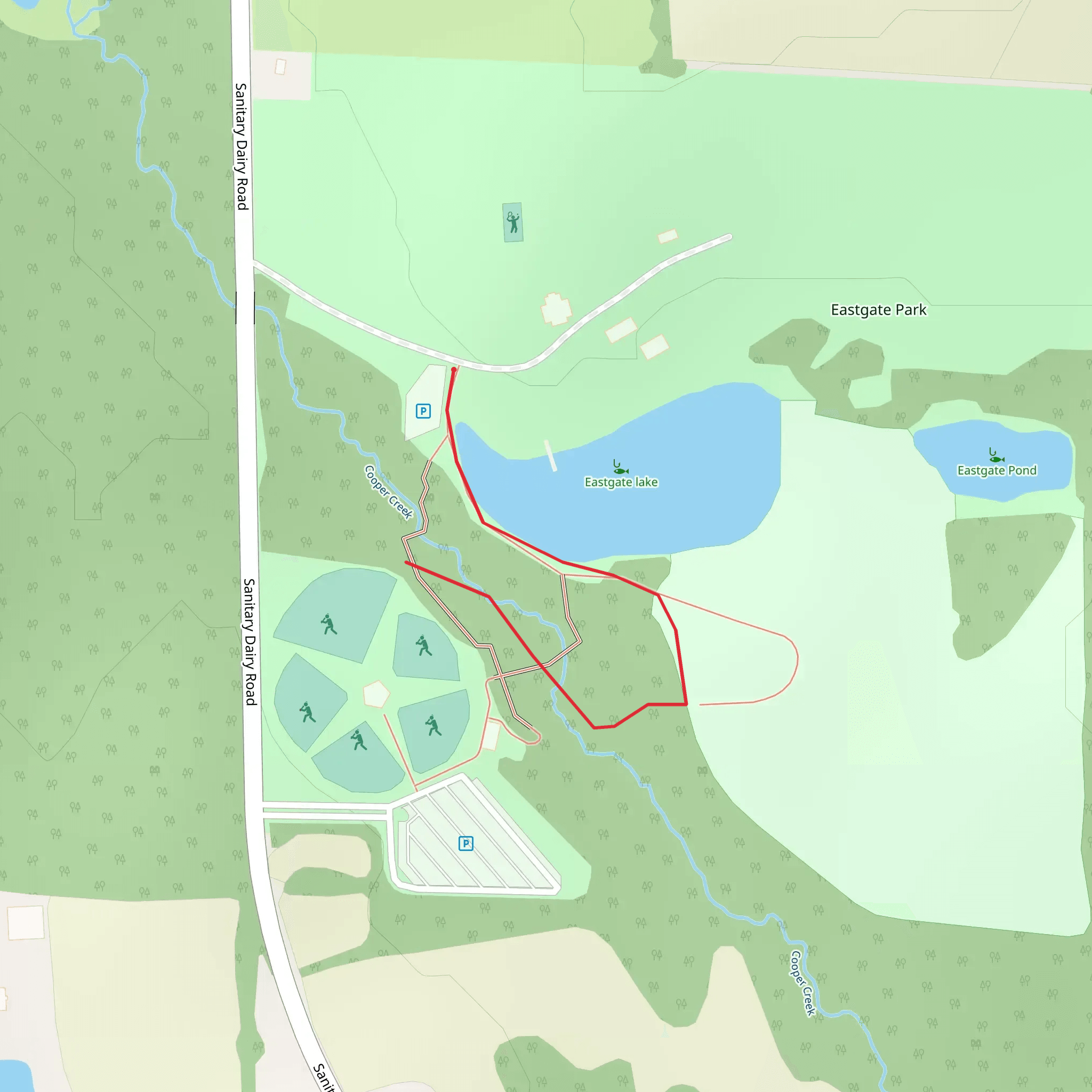 Eastgate Lake and Cooper Creek mobile static map