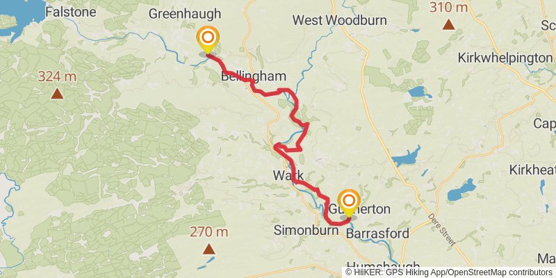 River Tyne North via River Tyne Trail stage 3 Map