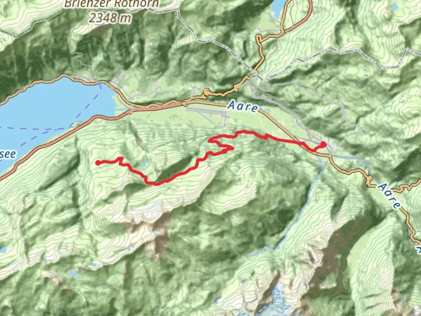 An image depicting the trail Oltscherenalp and its surrounding area.