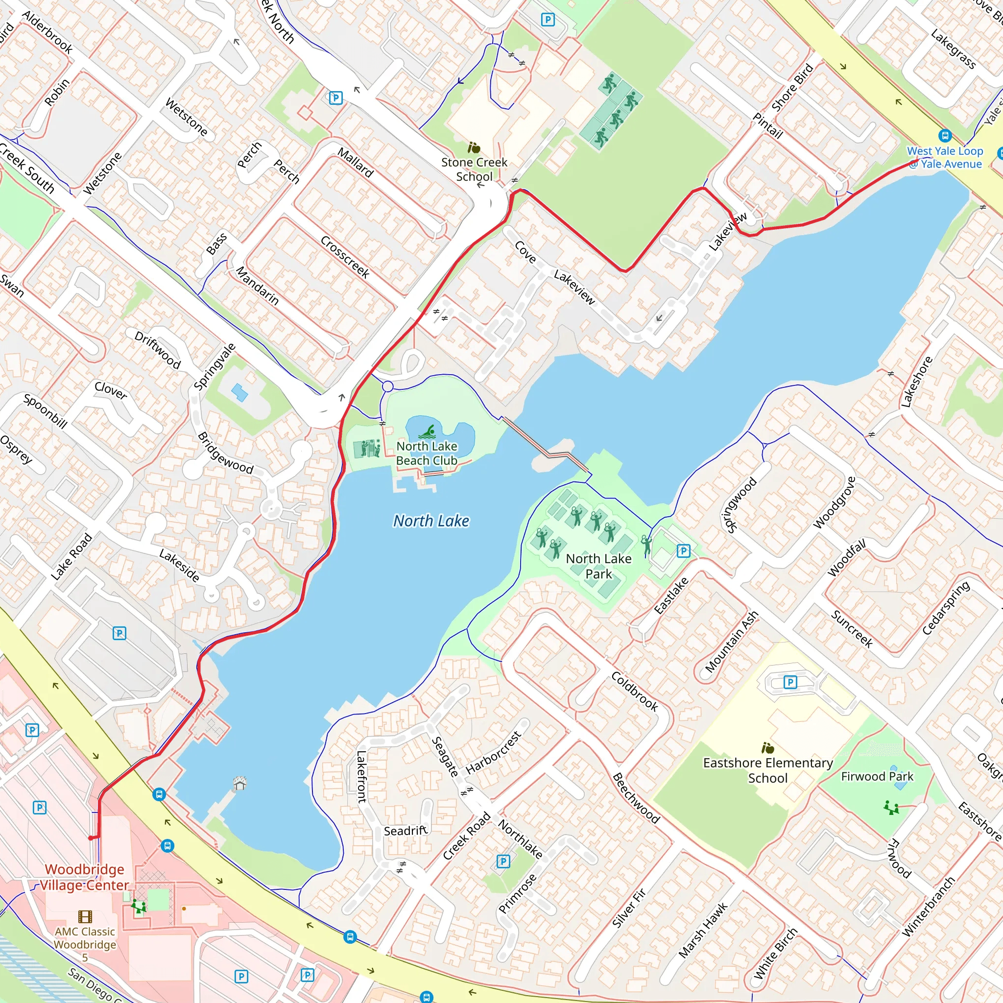 North Lake mobile static map